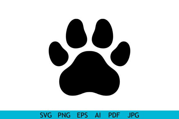 Black Paw Print Silhouette Icon