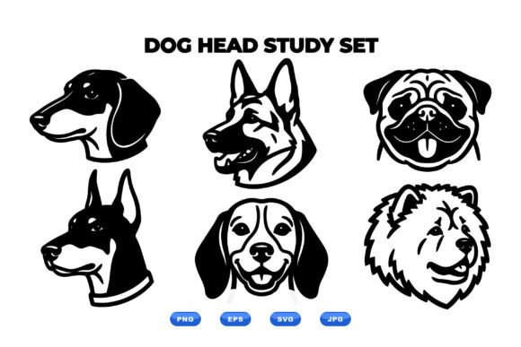 Canine Head Vector Collection
