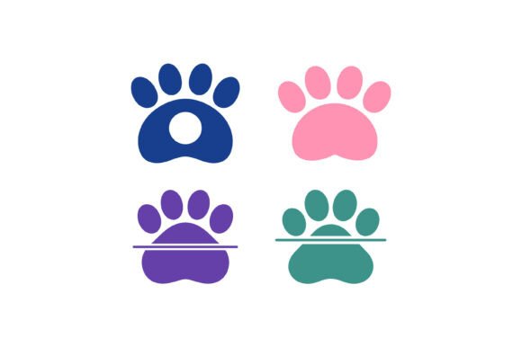 Colorful Paw Print Icons