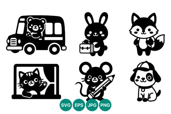 Cute Animal Character Vector Icons