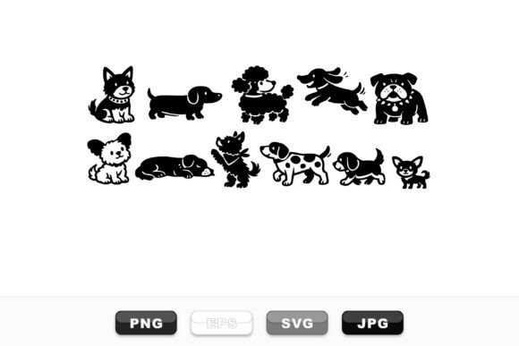 Cute Cartoon Dog Clipart Set