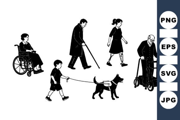 Disability Awareness Silhouette Clipart