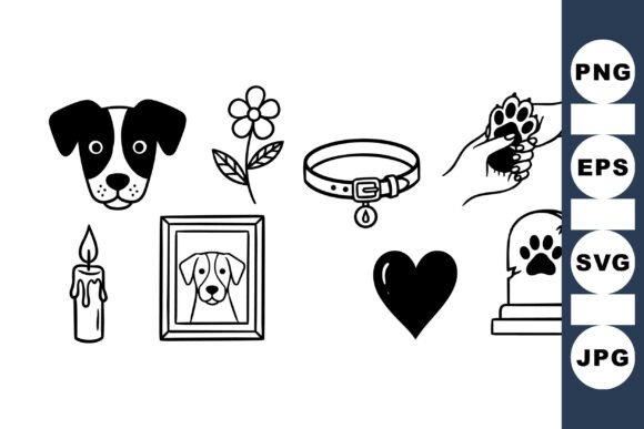 Dog Paw Memory Clipart Set