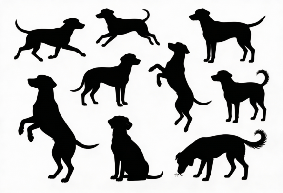 Dog Silhouette Illustrations