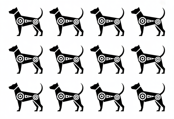 Geometric Dog Silhouette Art Print