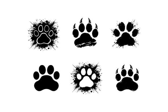 Grunge Animal Paw Print Icon
