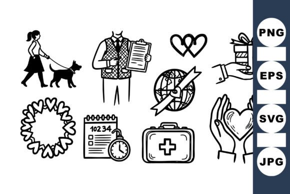 Hand Drawn Charity Icon Set