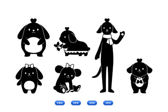 Kawaii Puppy SVG Characters