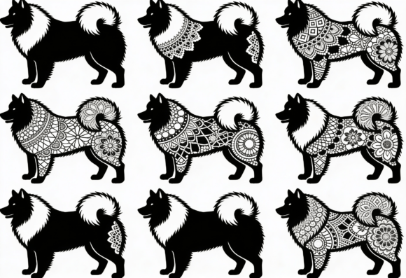 Mandala Dog Silhouette Clipart