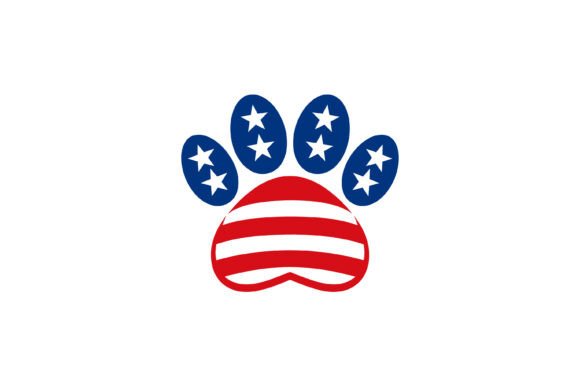 Patriotic Paw Print American Flag