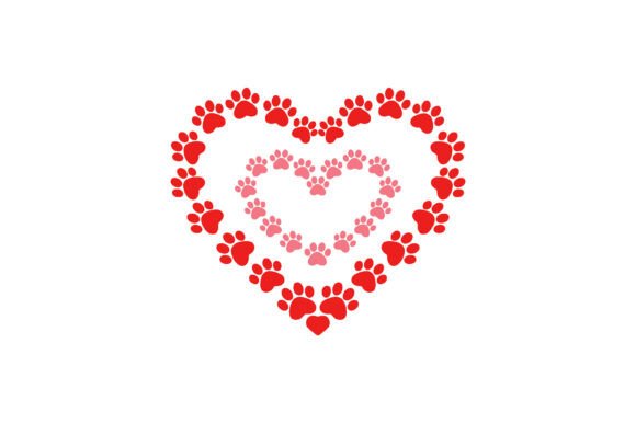 Paw Print Heart Love Icon