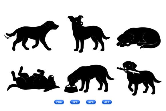 Playful Dog Silhouette SVGs