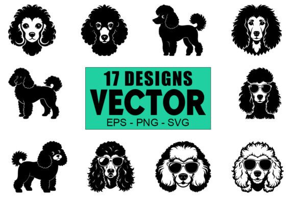 Poodle Dog Face Vector Bundle