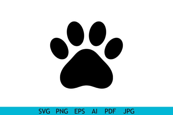 Simple Black Paw Print Icon