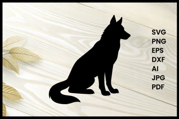 Wolf Sitting Silhouette Illustration