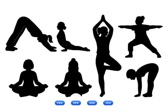 Yoga Pose Silhouette Clipart
