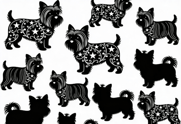 Yorkshire Terrier Dog Silhouette Star